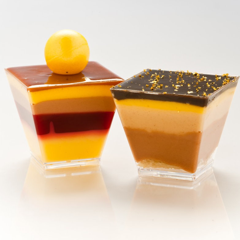 Restaurantware-2 Ounce Mini Kova Cups, 300 Square Small Appetizer Cups - Lids Sold Separately, Heavy-Duty, Clear Plastic Parfait Cups, Serve Mousse, Puddings, Or Samples, For Weddings Or Parties