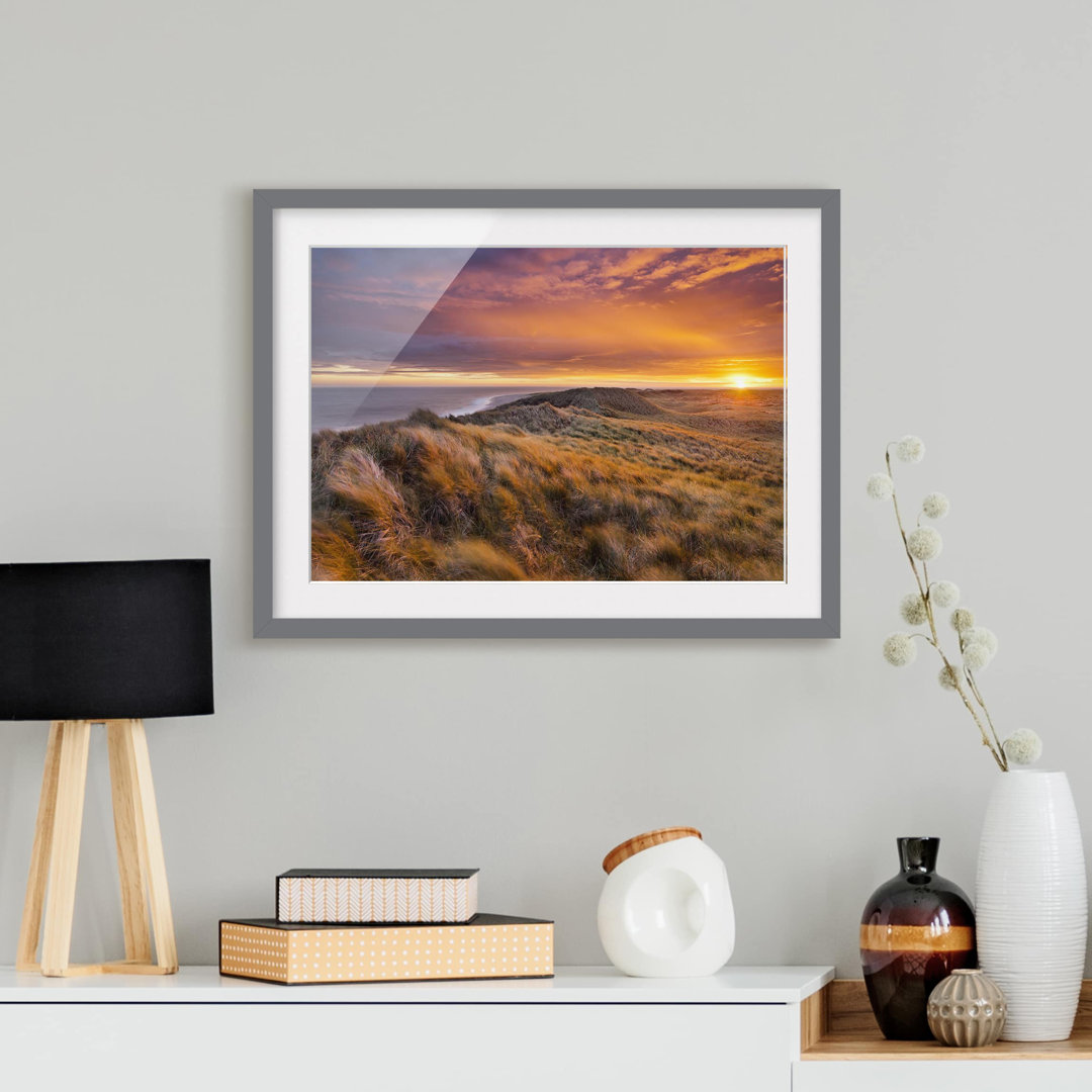 Gerahmtes Poster Sonnenaufgang am Strand von Sylt