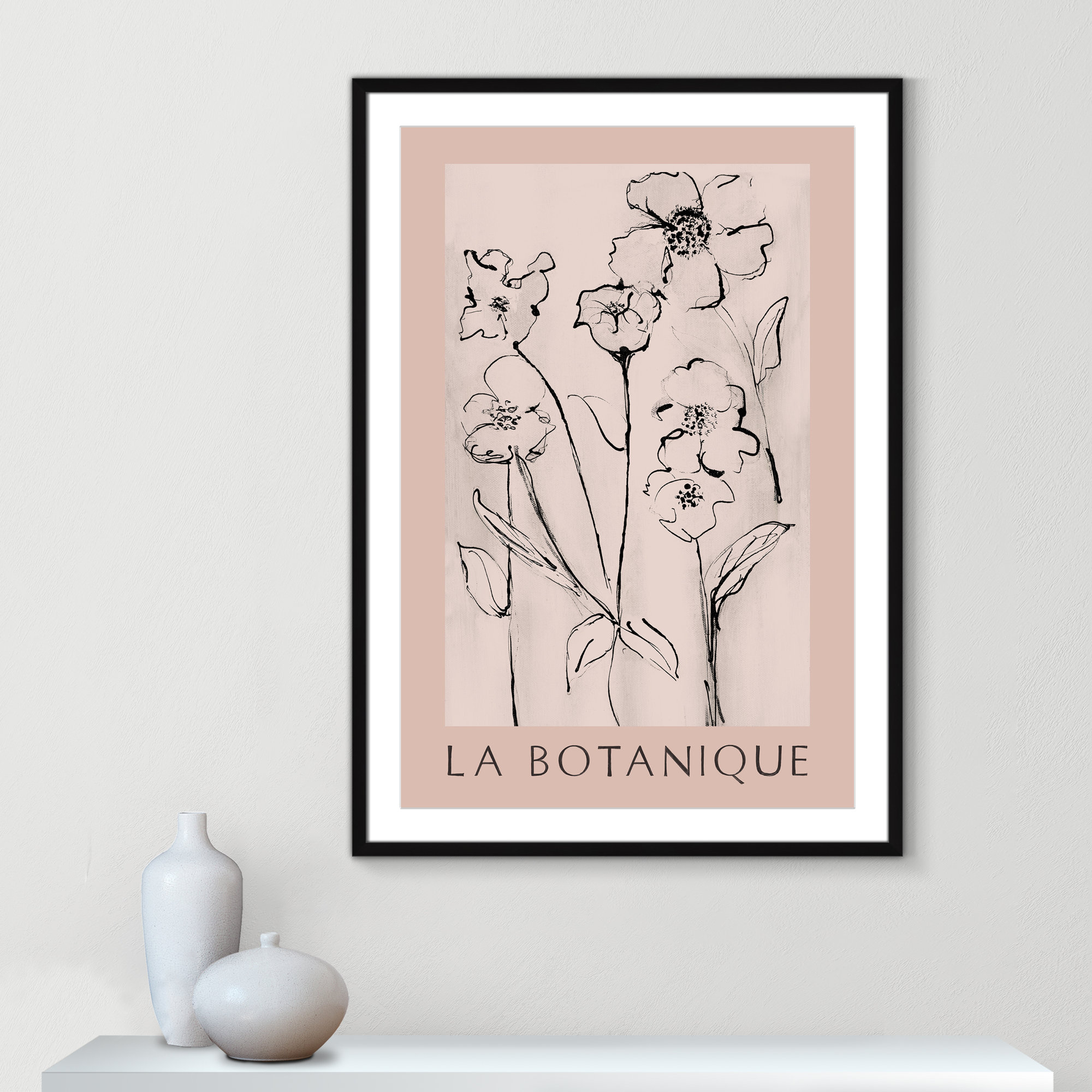 Botanical Poster Collection " La Botanique " by Susan Jill, 41.5" H x 29.5" W x 1.25" D, Black Single Picture Frame, Yes