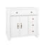 Lavabo de salle de bain 35,6 "Mid-Century avec base de colonne romaine, lavabo de salle de bain autoportant Farmhouse avec rangement-1854048037