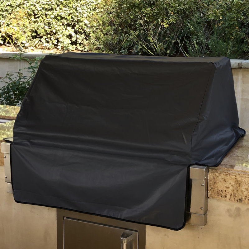 Covered Living 45″ Black Vinyl Built-In BBQ Grill Cover / Outdoor Kitchen Island Heavy Duty, Water Repellent, Black