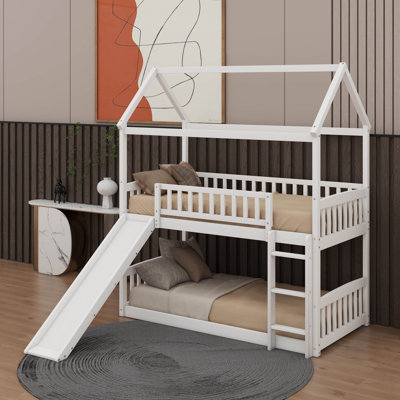 Twin Over Twin Bunk Bed With Slide