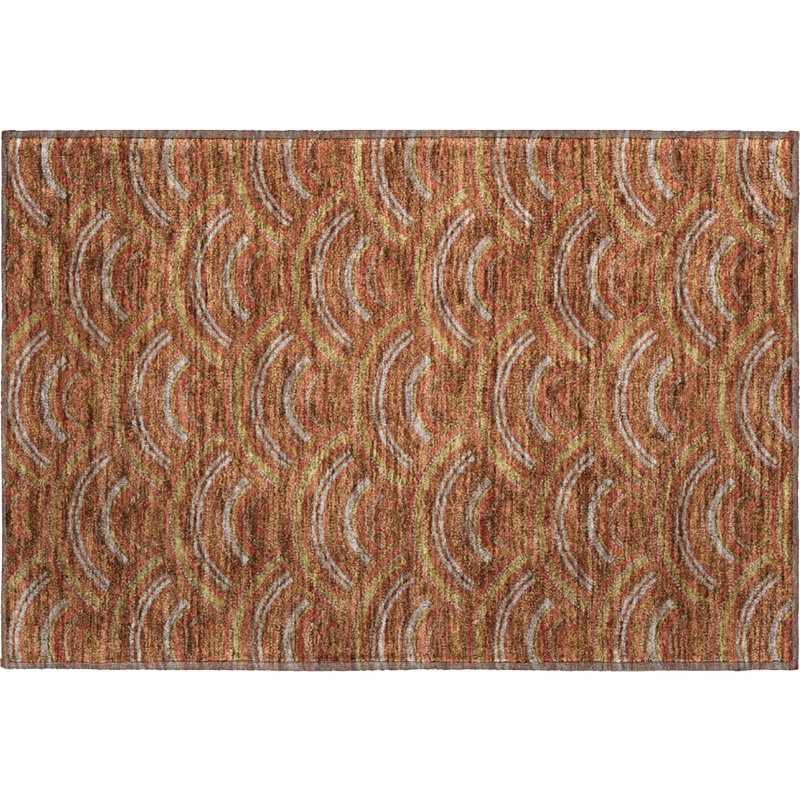 Premium Machine Washable Prisco Paprika Rug, Rectangle 1'8" x 2'6"