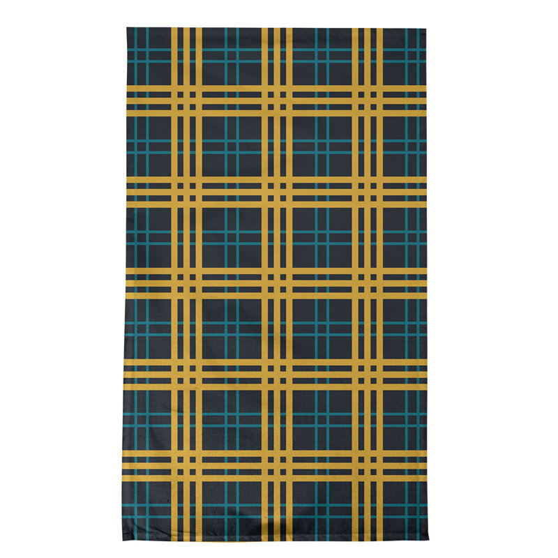 Plaid Tea Towel Kitchen Towel, Navy/Yellow/Blue, Polyester