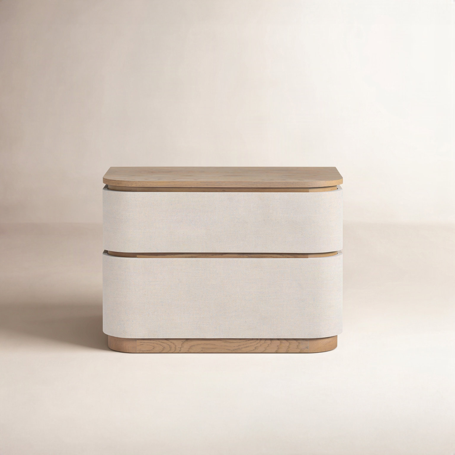 2-Drawer Painted Oak Nightstand