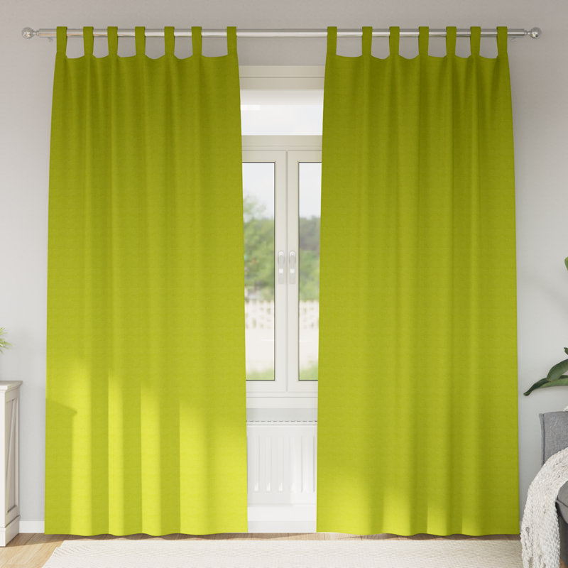 Curtains With Curtains 2 Pcs Polyester, Apple Green, 140cm Width x 260cm Drop