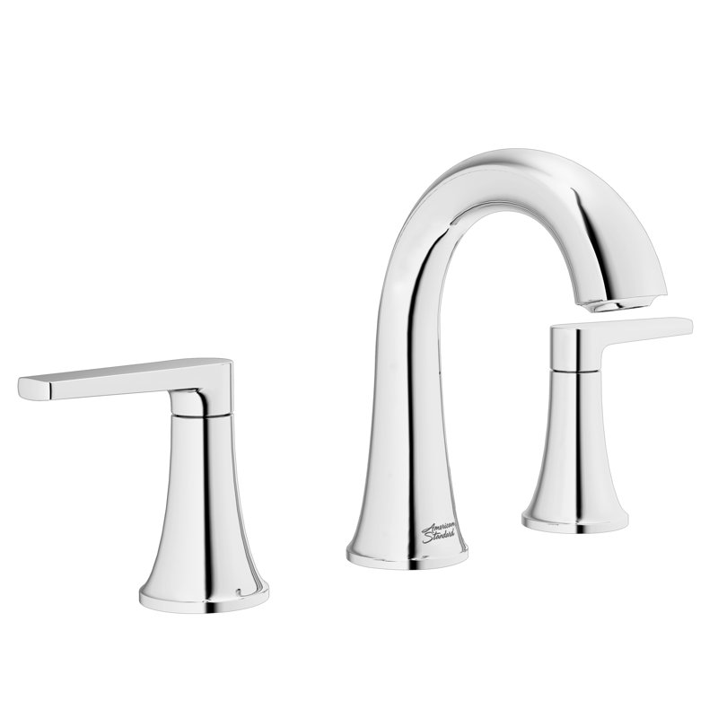 Robinet de salle de bain à large entraxe avec bonde, Chrome