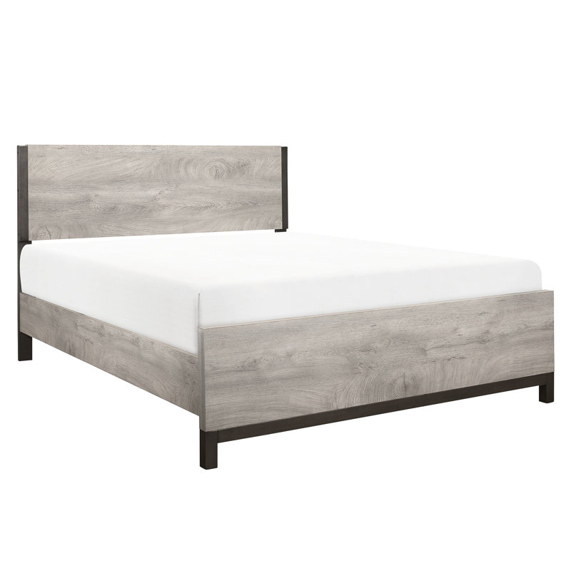 Queen Bed With Grey - Board Bedroom Beauty Size Stylish Essential
