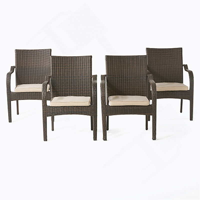 Chaises d'extérieur en osier, 4 pièces
