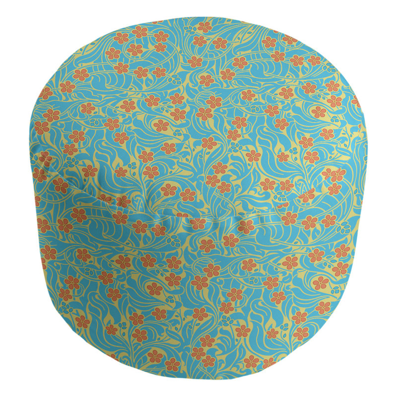 Repose-pieds Avicia, Bleu / Orange / Beige