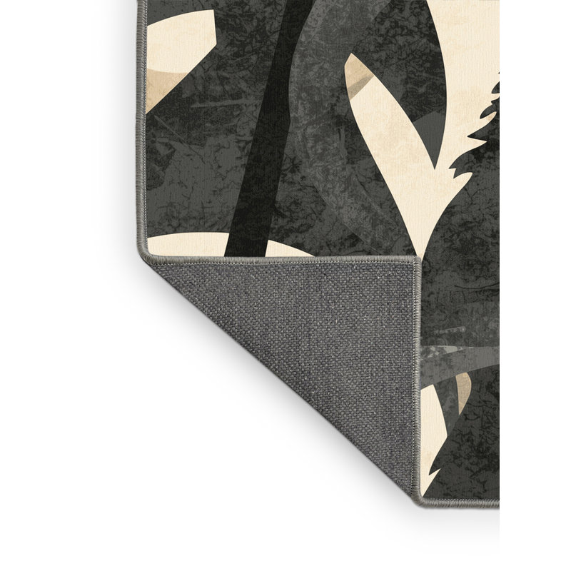Tapis arc-en-ciel doux moelleux de style art déco brun et gris, 7 x 9