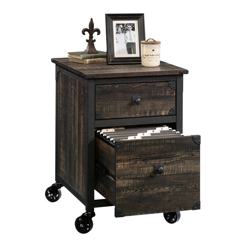 File Pedestal, Brown Finish