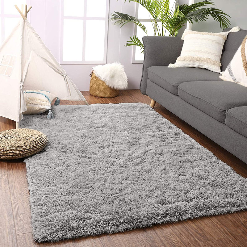 Shahen Rectangle Shag Area Rug, Rectangle 8' x 10', Gray
