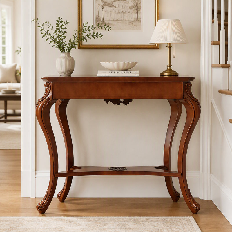 Console 37,6 po, table d'entrée élégante à deux niveaux