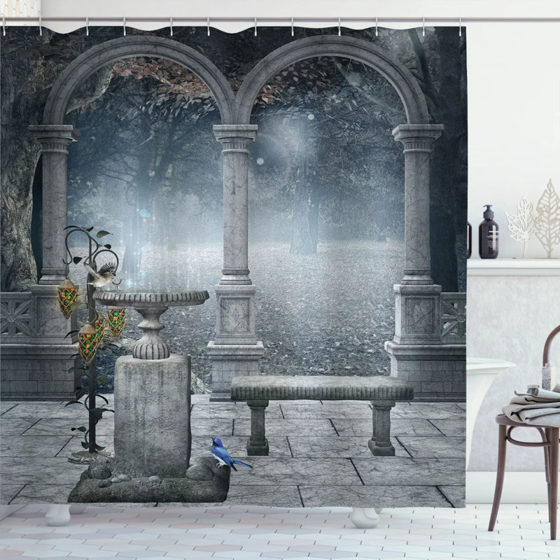 Rideau de douche simple mythic pierres de gothic, H 75 po x l 69 po