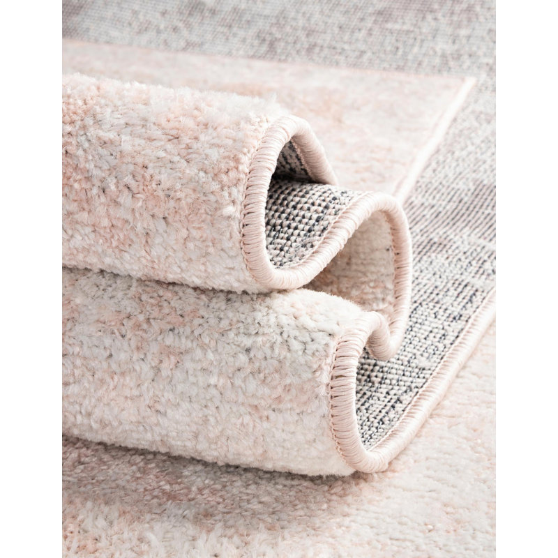 Tapis rose clair / blanc Juliette, Runner 2'7" x 10'