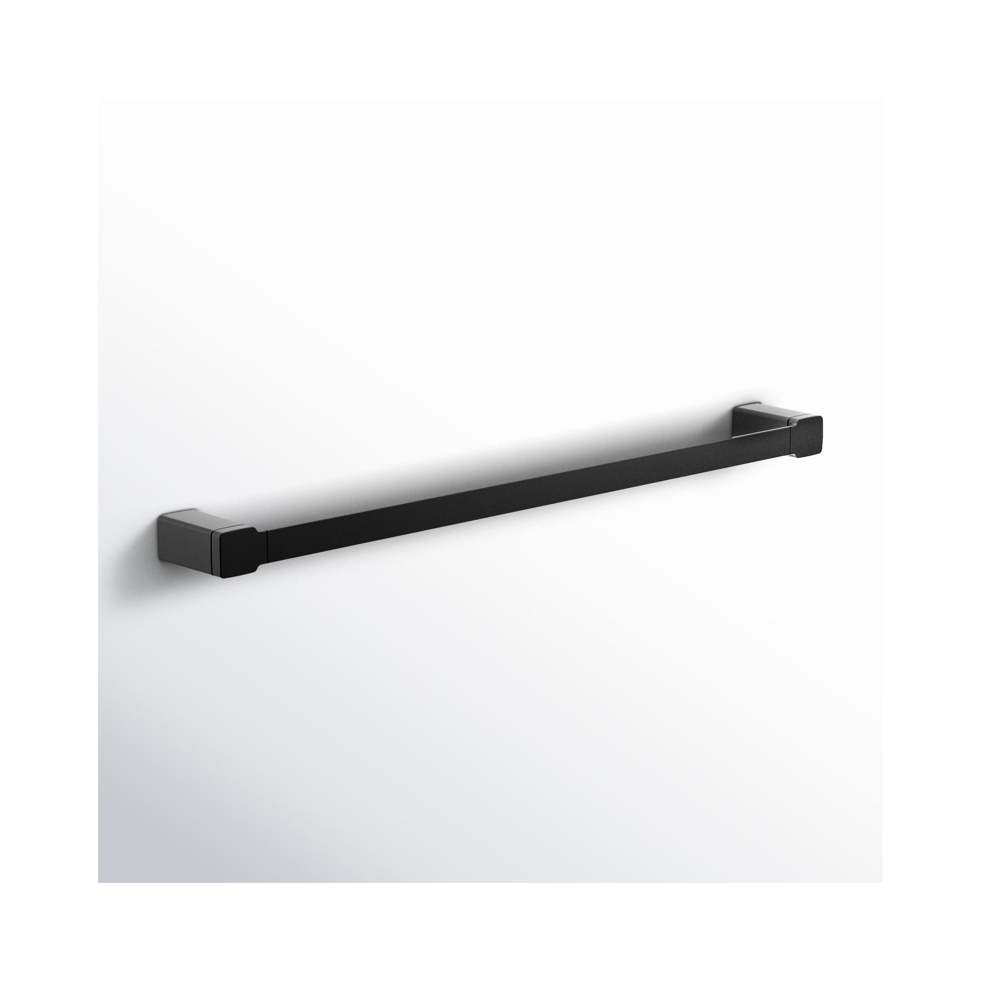 90 Degree 24" Wall Mounted Towel Bar, Matte Black, 24"