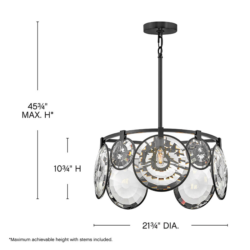 Nala 5 - Light  Convertible Pendant, Black