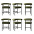 Tabourets de comptoir de 24 po de style moderne en velours, avec îlot de cuisine à dossier demi-tonneau avec structure en métal thermolaqué et repose-pieds