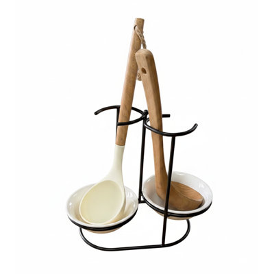 Kitchen Metal Spoon Rest Utensil Holder