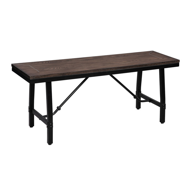 Chêne et siège noir - Pieds en métal et bois synthétique pour banc de stabilité 46 po x 15 po 18 po