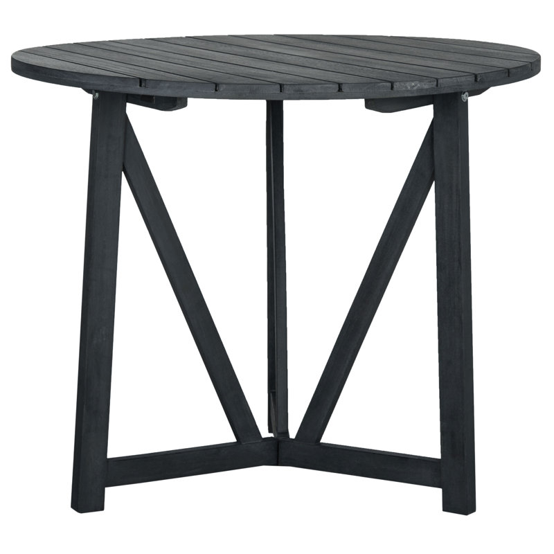 Round Acacia Outdoor Dining Table , 35.4'' in. W 35.4'' in. D, Dark Slate Grey