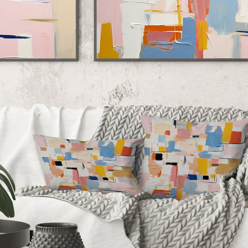 Coussin décoratif imprimé de peintures abstraites - Colourfields I