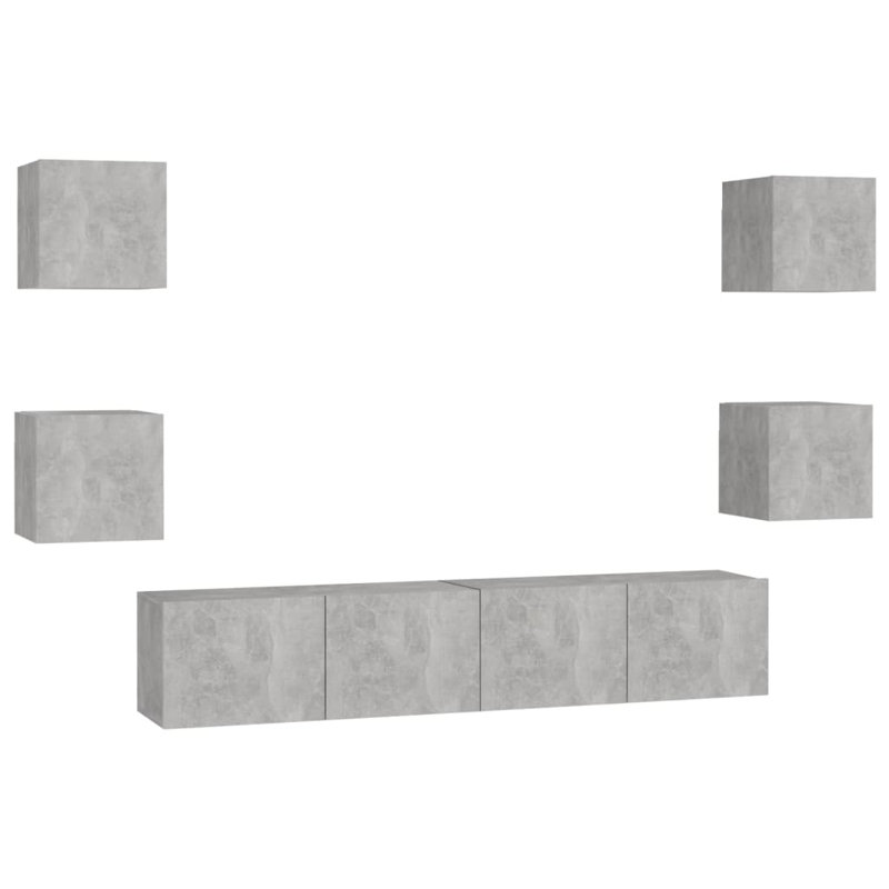 Blackett Unfinished Entertainment Centre for TVs up to 88", Concrete Grey, 200cm