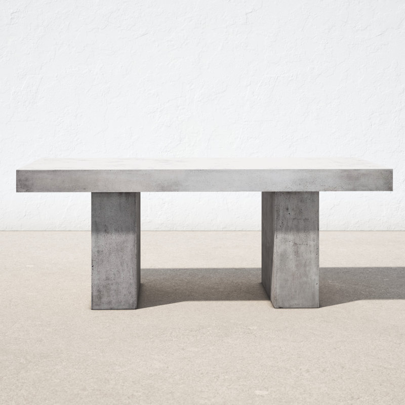 Shaye Rectangular Concrete and Fiber Dining Table