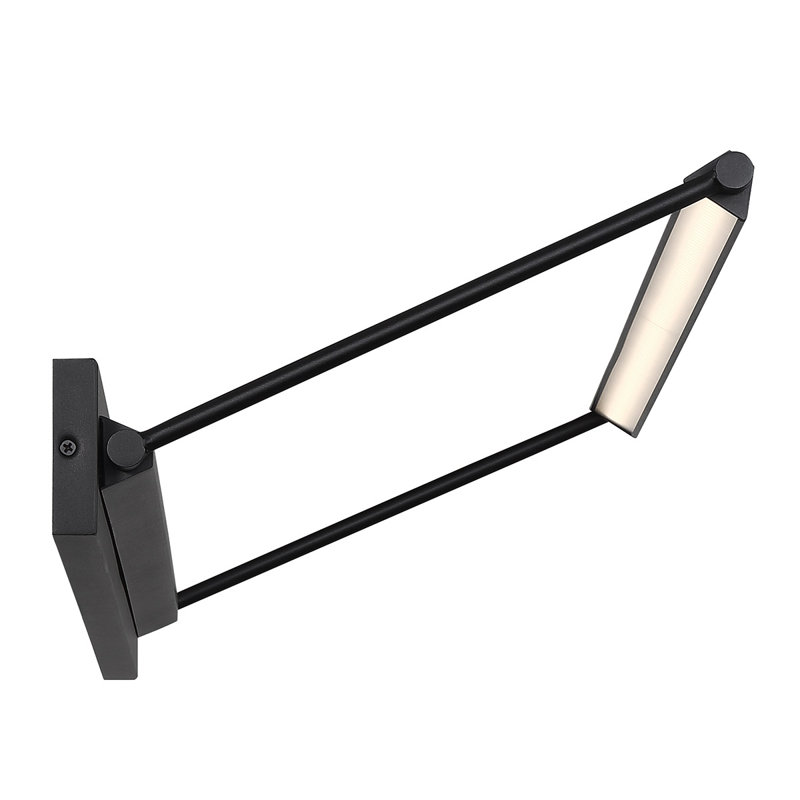 Hudson Dimmable LED Wall Mounted Picture Light, 3.0625" H x 17" W x 12.625" D, Black