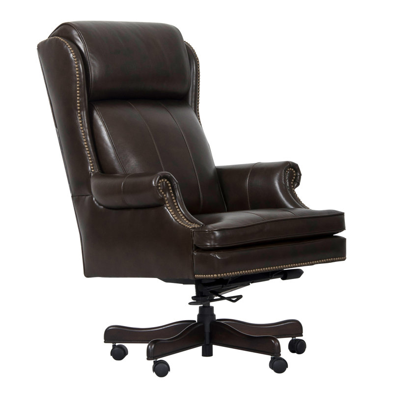 Lark Manor™ Edelie Genuine Leather Executive Chair, Brown