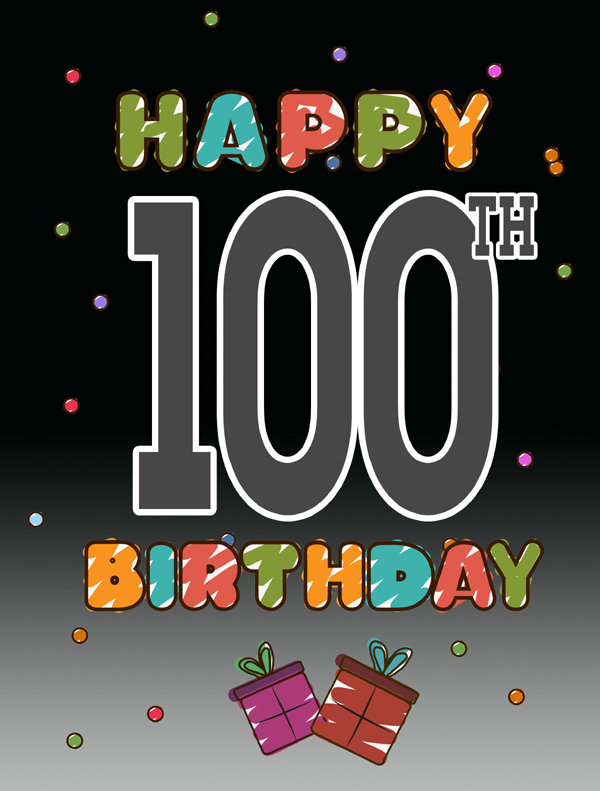 Drapeau de jardin Mullett Happy 100th Birthday