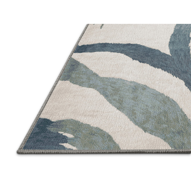 Tapis gris lavable à la machine, Rectangulaire 3 pi x 5 pi