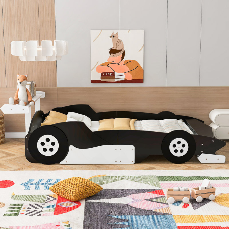 Lit plateforme avec roulettes Race, Noir