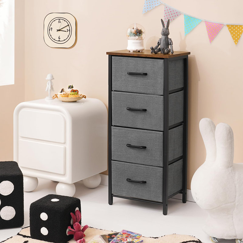 Commode 4 tiroirs, gris