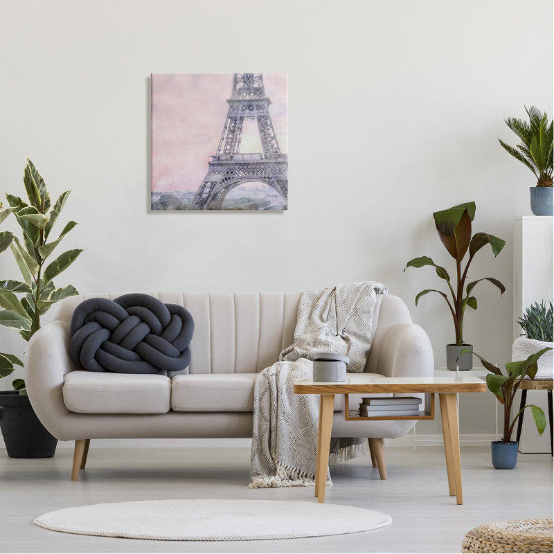 Conception d'art sur toile Winston Porter Eiffel Tower at Sunrise par LSR Design Studio, L 24 po x H 24 po