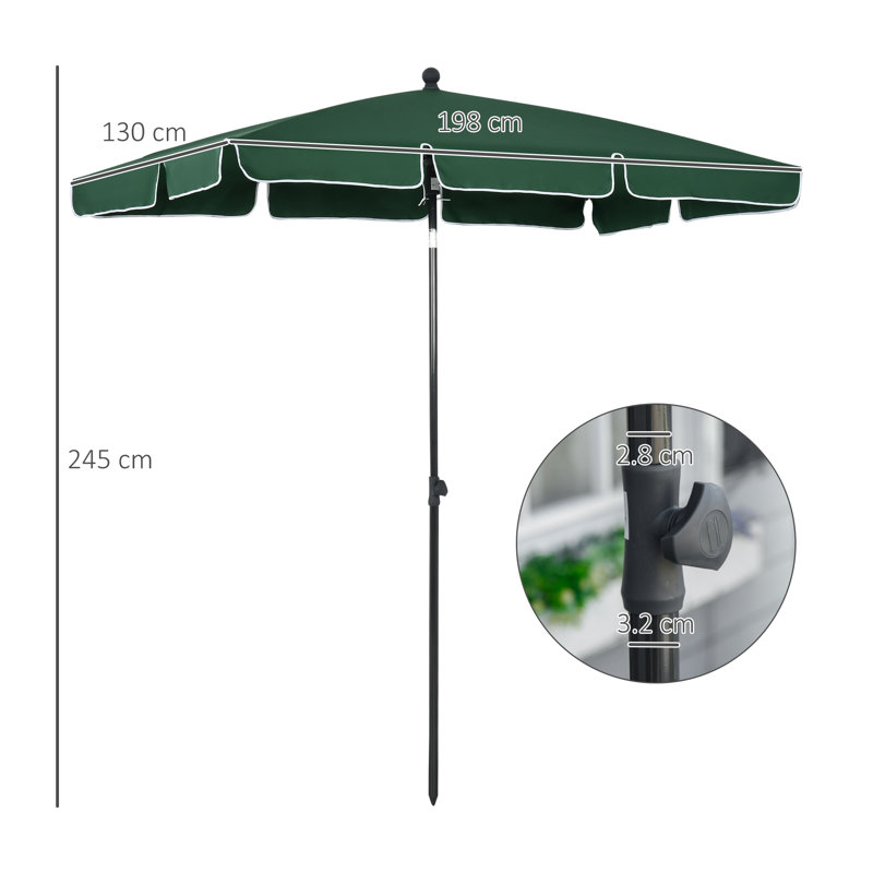 Ahviana 198cm Tilt Market Parasol, Green
