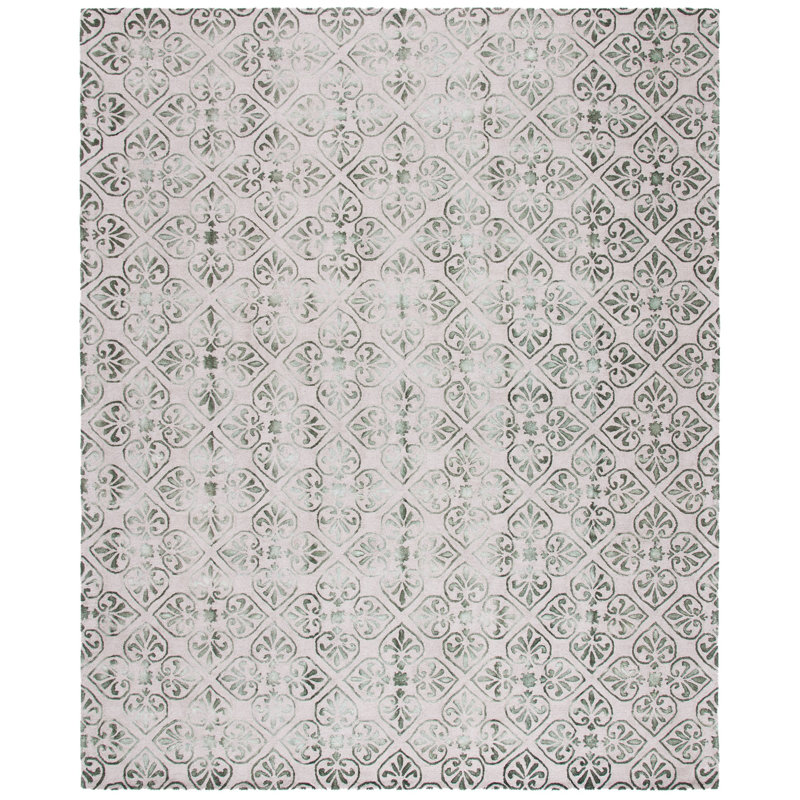 Oakton Hand Tufted Wool Floral Rug, Rectangle 3' x 5'
