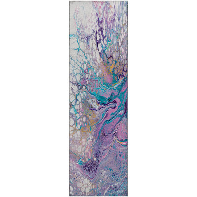 Premium Machine Washable Fayina AMF64 Periwinkle Rug