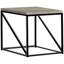 Table de bout moderne grise, base en métal et en métal, de style industriel, l 24,23 po x P 24 po