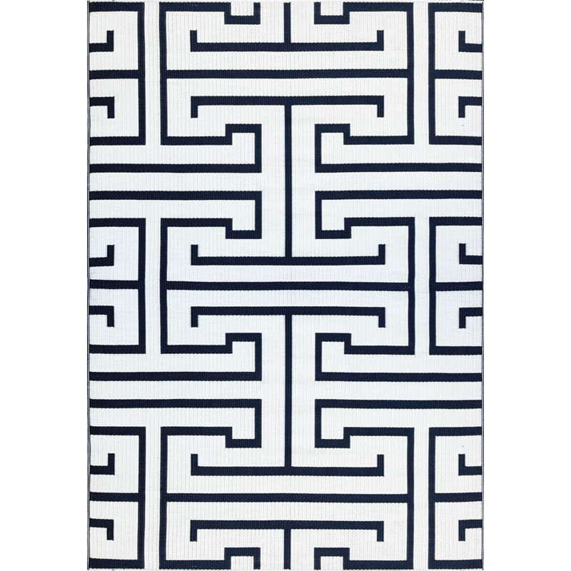 6' X 9' Greek Key Outdoor Mat, Off White, Rectangle 6' x 9'