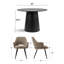 Ensemble de salle à manger moderne rembourré avec table ronde et 4 fauteuils rembourrés-1608120823