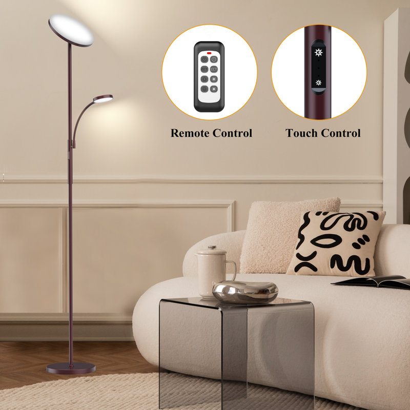 Gaillac 68.9 LED Floor Lamp with Remote Control, Brown