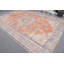 Tapis turc Oushak rétro rouge vif parfait pour les espaces de bureau ou de salon
