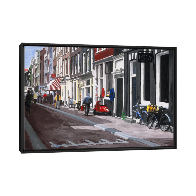 « street », impression sur toile, H 18 po x l 26 po x P 1,5 po, Toile avec cadre noir, Pas de tapis