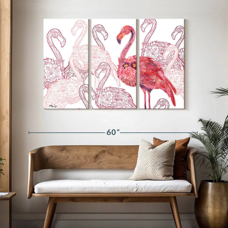 Brampt Flamingo Flock White, 32" H x 50" W