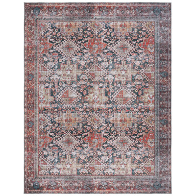Mellor Machine Washable Non-Slip Area Rug in Red