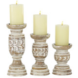 10.1'' H Solid Wood Tabletop Candlestick