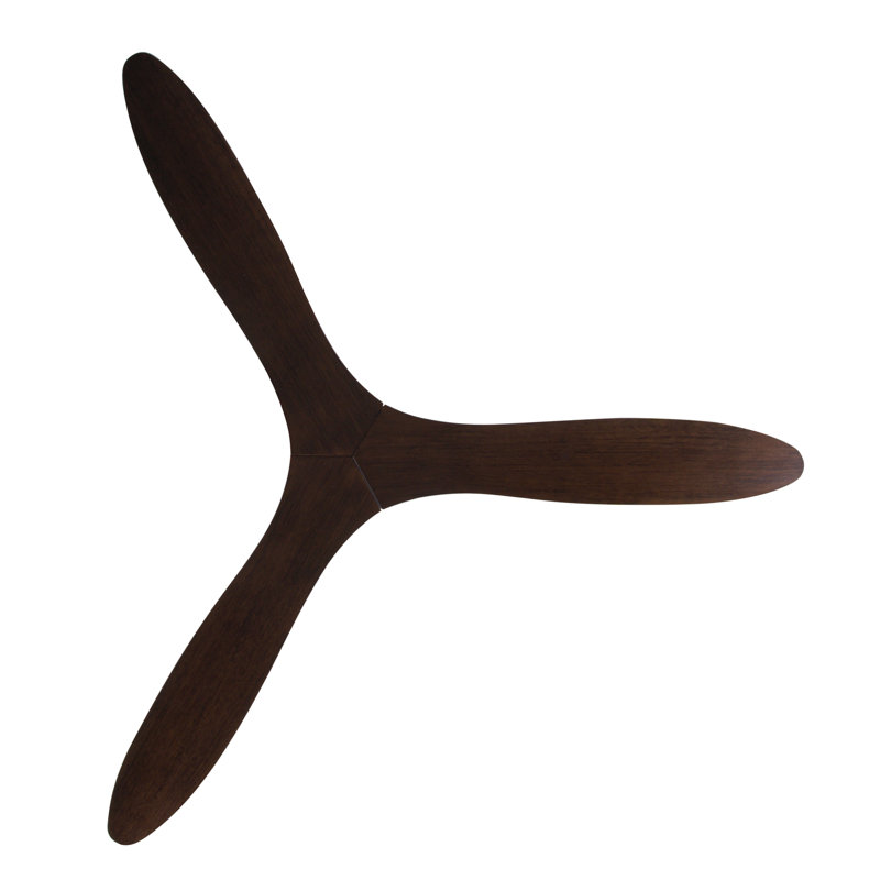 Whitehaven 56in 3-Blades Indoor/Outdoor Ceiling Fan with Remote Control, Chrome, Dark Brown