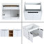 Ensemble de meuble-lavabo mural double 60 po avec lavabo Arminan, 4 portes flottantes et 1 tablette de rangement-1248824319